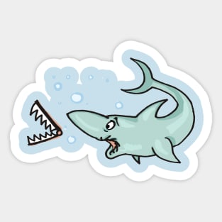 Shark loosing his denture Sticker